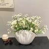 Coastal Shell-Shaped White Vase Plastic Flower Vases Folding Paper Style Dry Flower Bottle Table Centerpiece Home Office Decor