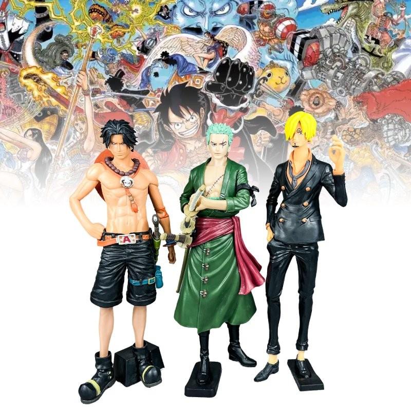 High Quality Pvc Anime Figure Set Featuring Confident Zoro Ace And Sanji Models