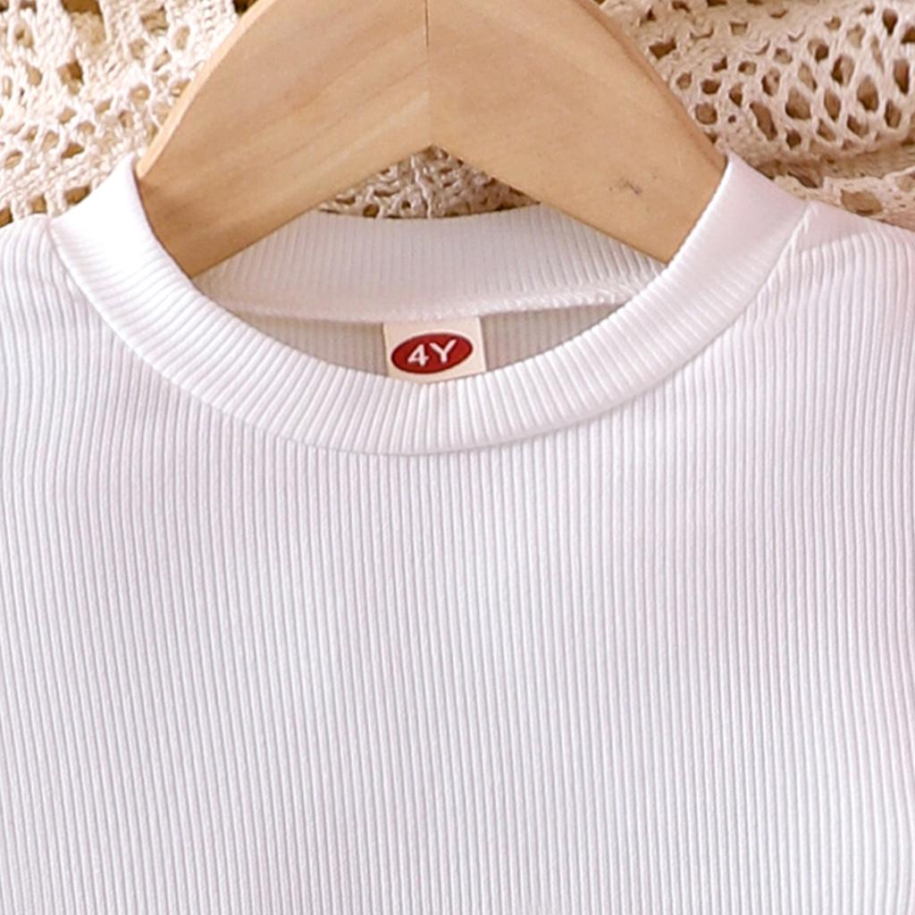 Spring and Autumn New Trendy Girls' Outfit Long Sleeve Inner Wear + Pink Dress with Crossbody Bag