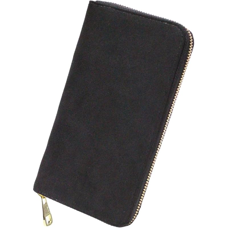 

[Berkut] black long wallet men s wallet alcantara round zip round zipper long wallet lightweight Popularity brand wallet long wallet sporty compact