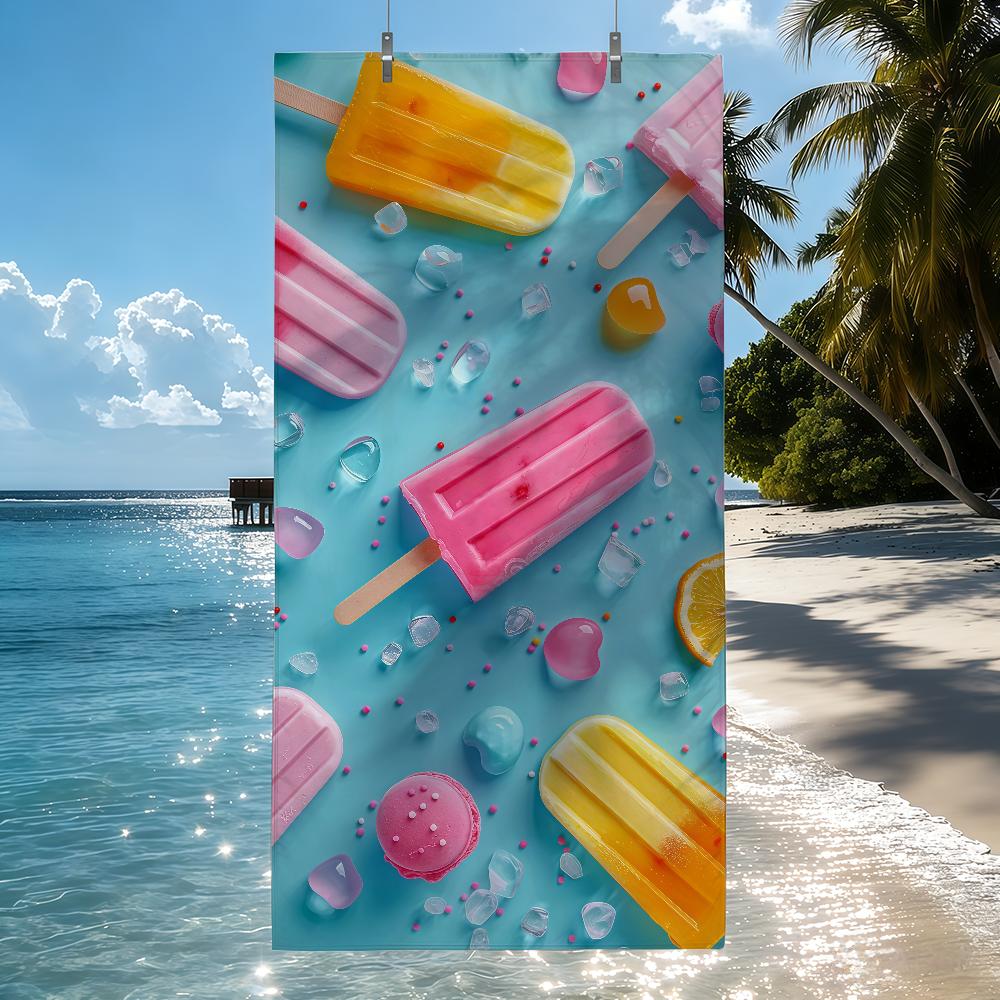 Eiscreme bedrucktes Handtuch Schnell trocknende Strandhandtücher Sind Geeignet Für Schwimmbäder Camping Yoga Und Das Fitnessstudio