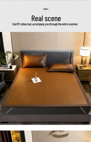 Customizable 2026 High-End Thickened Rattan Air Conditioning Mat - Foldable Ice Silk Cool Summer Mat