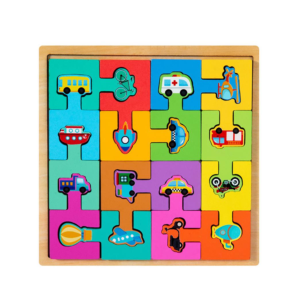 Wooden Animal Traffic Number Fruit Puzzle Shape Matching Toy