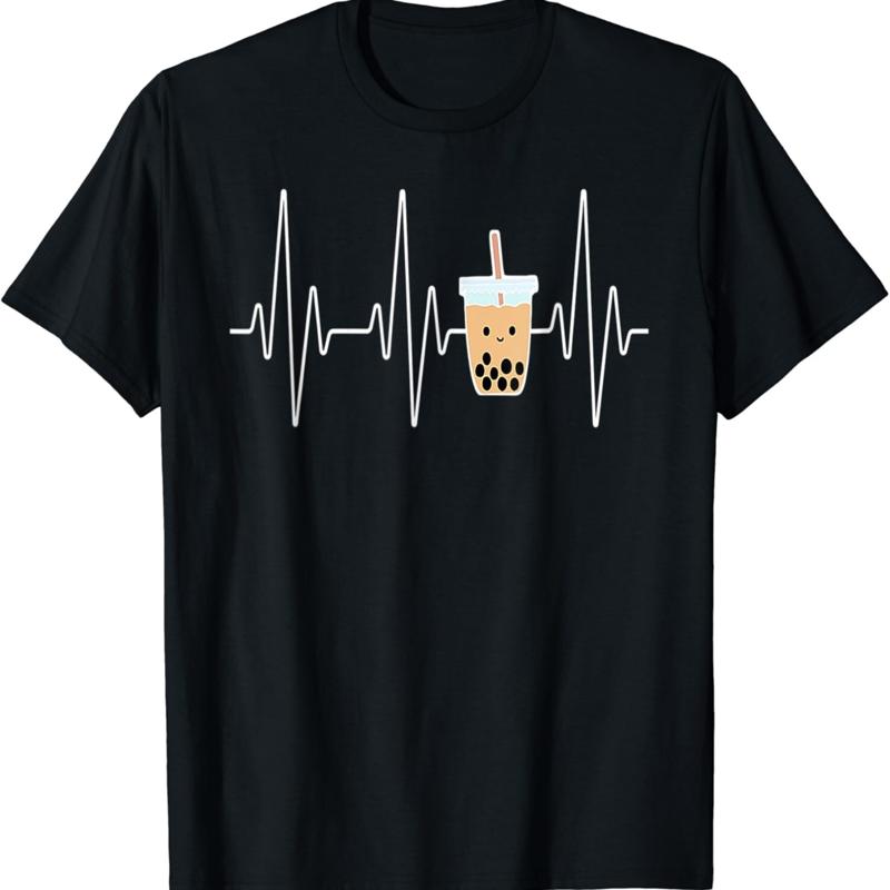 Cute Heartbeat Bubble Tea Boba Milk Kawaii Idea T Shirt S разноцветный