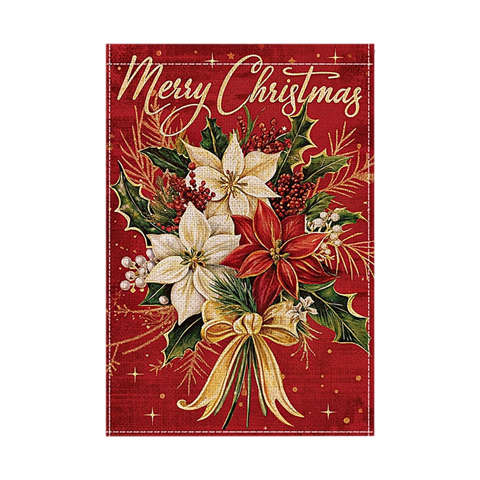 

Рождественский флаг для сада, полиэстер, двухслойный, с принтом, уличный флаг, флаг для украшения двора One Size