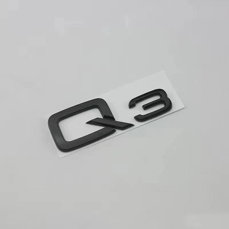 4fdxk Q3 2013-2022 4Ring logo ABS Black Car Hood Front Grill Emblem Rear Trunk Badge Sticker Q3 Sticker Quarrto Sline Emblem fdxk4