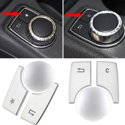 3 adet/takım Mercedes Benz AB Sınıfı CLA GLA W176 W246 C117 W117 X156 Araba Multimedya Multimedya fonksiyonu Düğme Kapağı Sticker