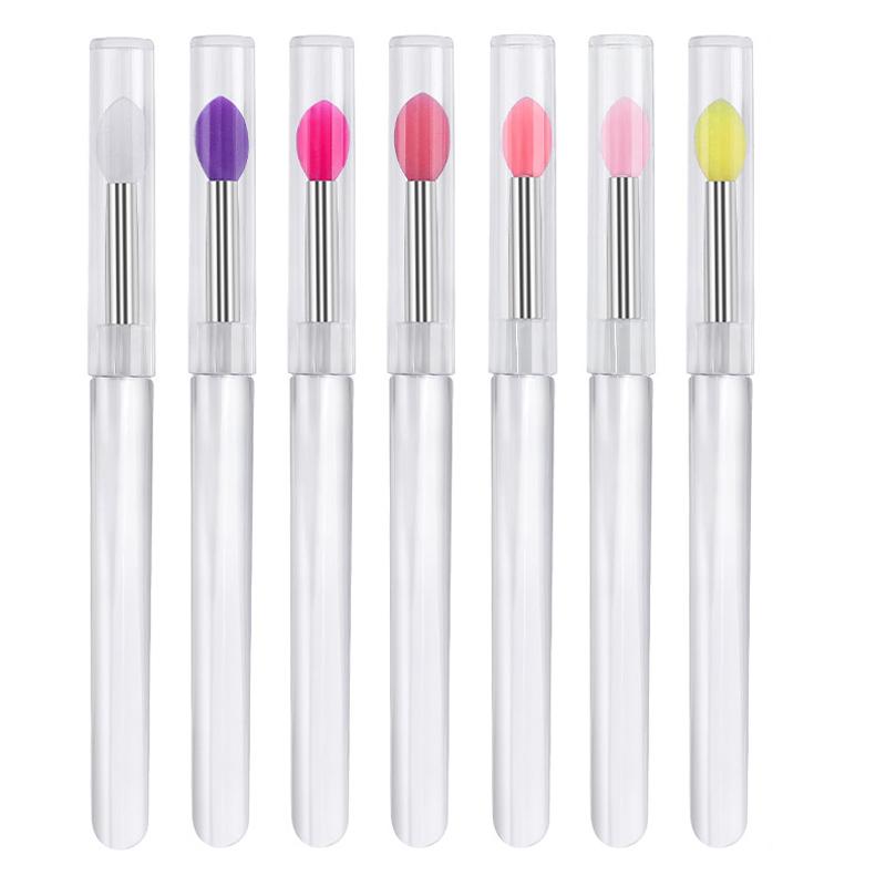 1Pcs Multifunctional Silicone Brush Applying Manicure Tool Reusable Lip Brush Nail Arts Silicone Applicator Sticks