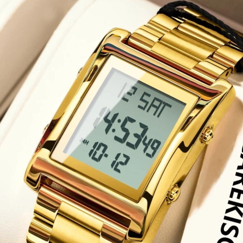CAREKISO Luxury Brand Men Watch Waterproof LED Week Date Alarm Man Wristwatch Stainless Steel Fashion Electronic Watches For Men