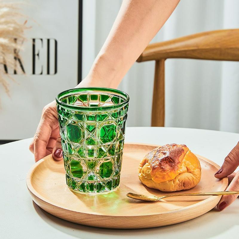 European Style Colorful Crystal Whisky Glass Cup Beer Cup Coffee Latte Mug Household Drinkware Party Restaurant Wine Glasses Cup