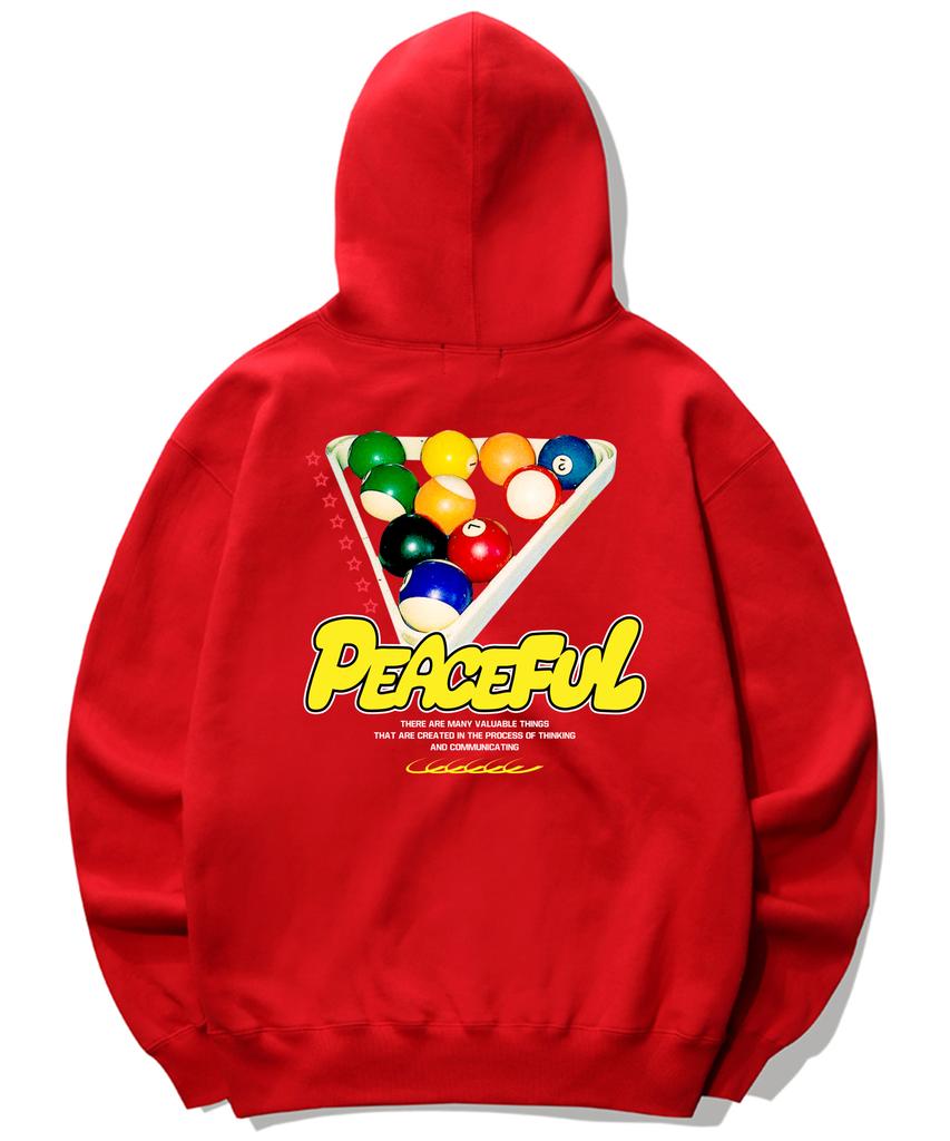 8 Balls Peaceful Graphic Hoodie - Red