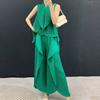 Plara Pleats Wide Folding Blouse + Pants Set