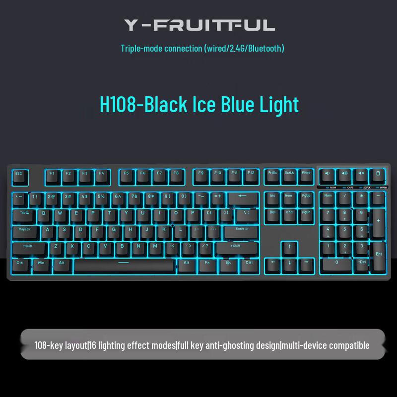 

Y-FRUITFUL H108 Triple-Mode Hot-Swappable Mechanical Keyboard