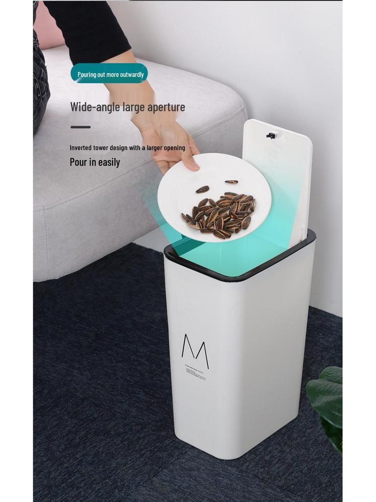 Large Press-Lid Trash Can for Kitchen, Living Room, Bedroom, and Bathroom - Deer Design