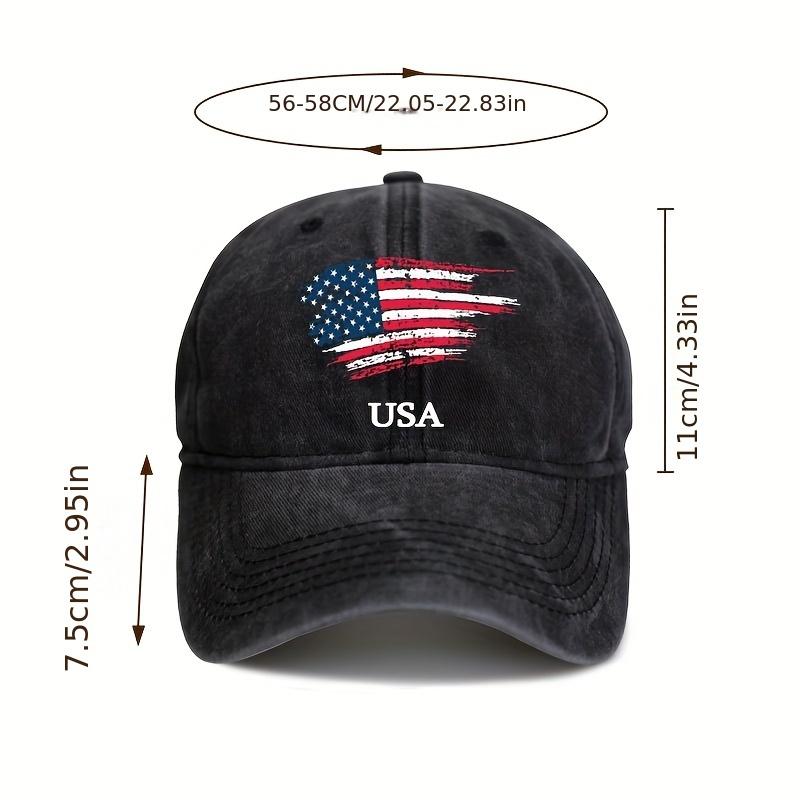 Distressed USA Flag Baseball Cap Polyester Adjustable Outdoor Summer Travel Hat