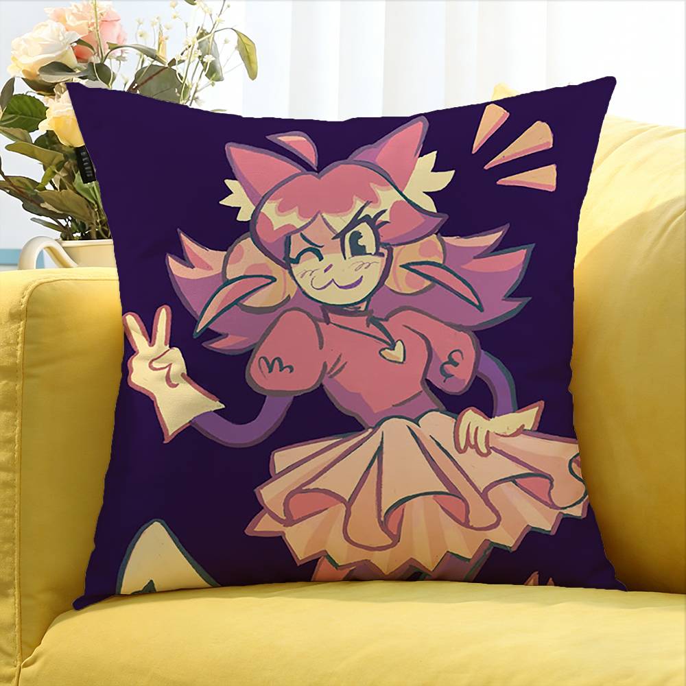 mew mew PINK Deltarune   Various Sizes Square Pillow Case For Car Home Bedchamber Decor