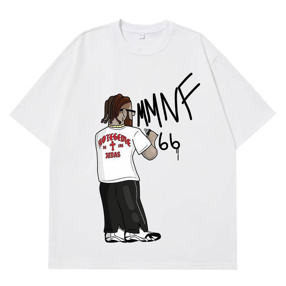 Rapper Hades66 Fashion Print Tshirt Unisex Women Hiphop Vintage Tshirts Shortsleeved Loose Casual Aesthetic Trend Tshirts