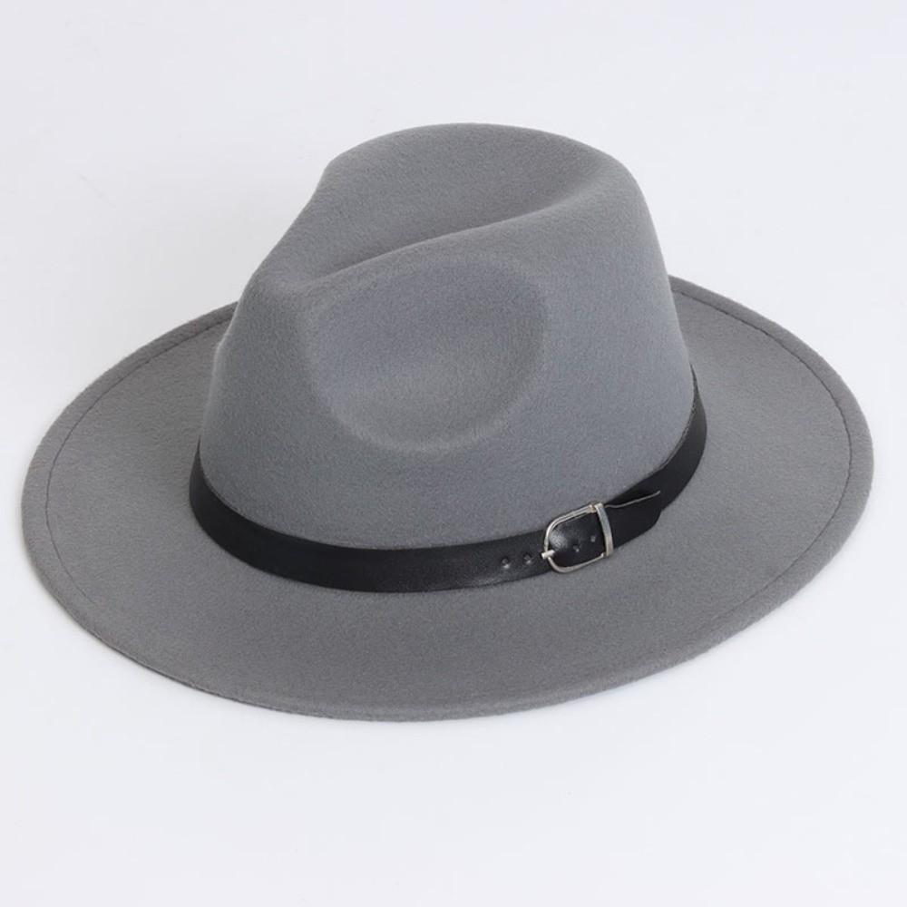 Soft Felt Jazz Cap Wide Brim British Style Felt Hat Vintage Classic Cowboy Hat Dress Dance Party