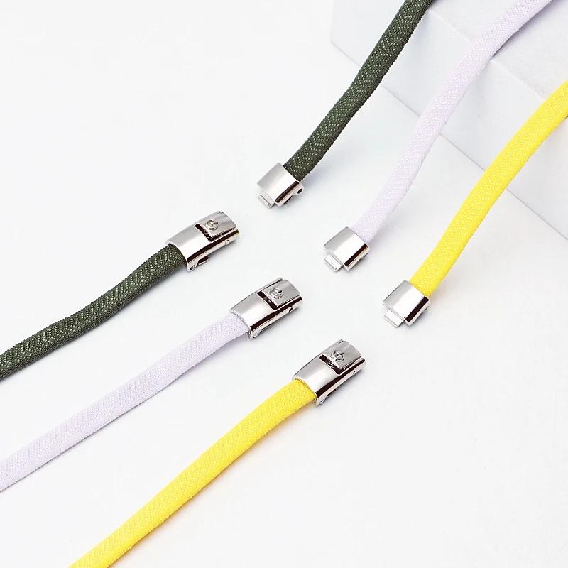 2 Paar 8 MM Breedte Elastische Schoenveters Sneakers Drukknop Veters Zonder Strikken Kinderen Volwassenen Geen Strik Schoenveters voor Schoenen Accessoires