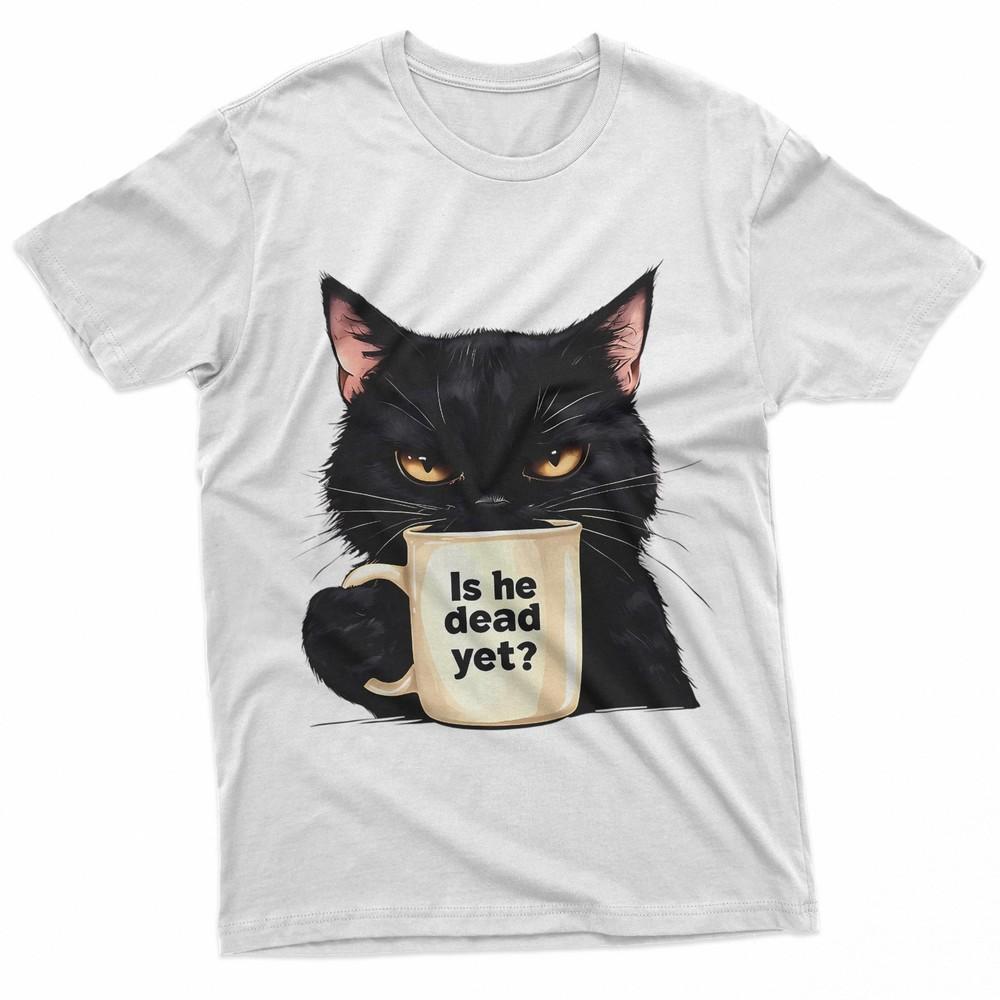Is He Dead Yet Black Cat Lover TShirt Unisex T-Shirt S