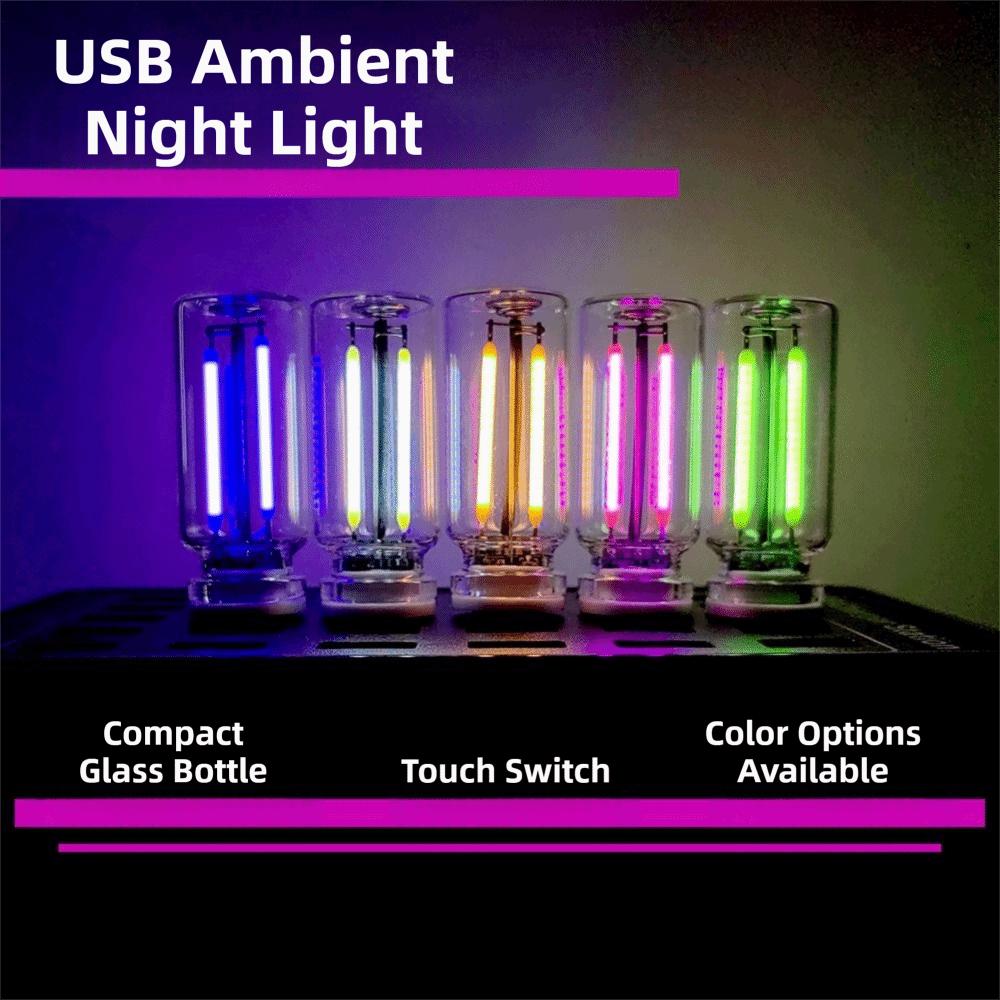 2Pcs Eye Protection LED Filament Glass Bulb Glass Material USB LED Bulb Car Decoration