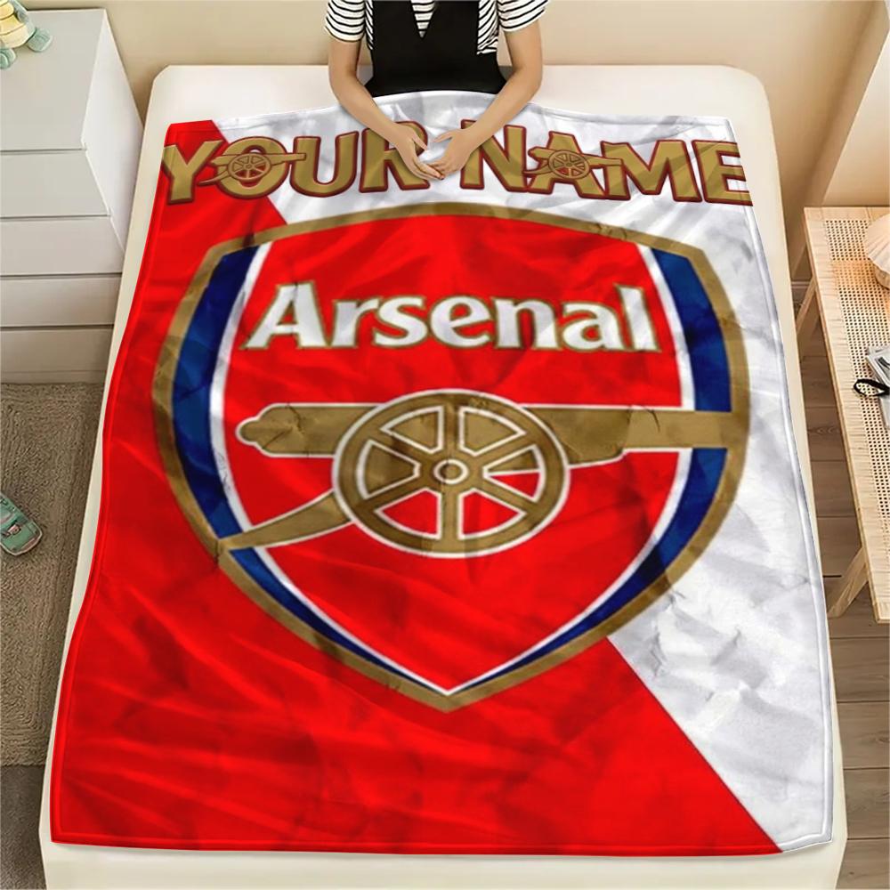 1PC Custom Name Arsenal Patterned Flannel Blanket Suitable For All Seasons for Home Decor Warmth and Comfort Gifts Holiday Present