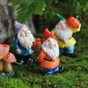 Nordic Style Resin Mini Figurines Set - Gnome Mushroom Frog Terrarium Decor Desktop Garden Ornament