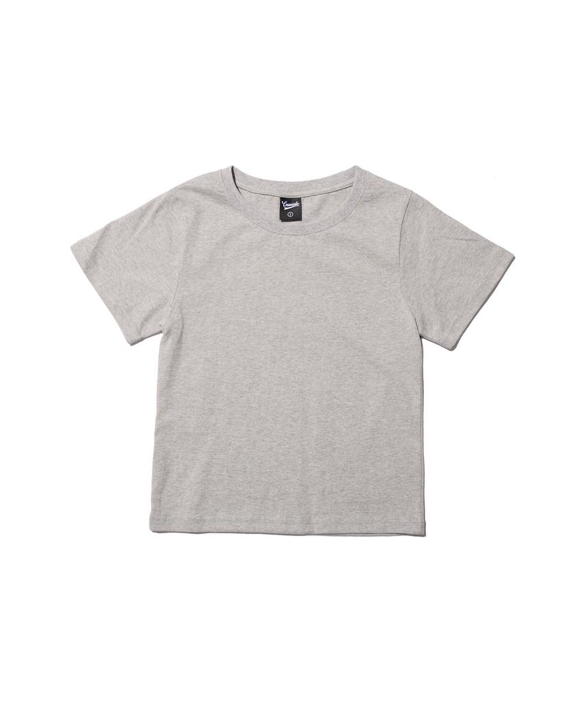 CREAM SODA LAB Women'S Standard Fit Cropped Short Sleeve Tee Gray