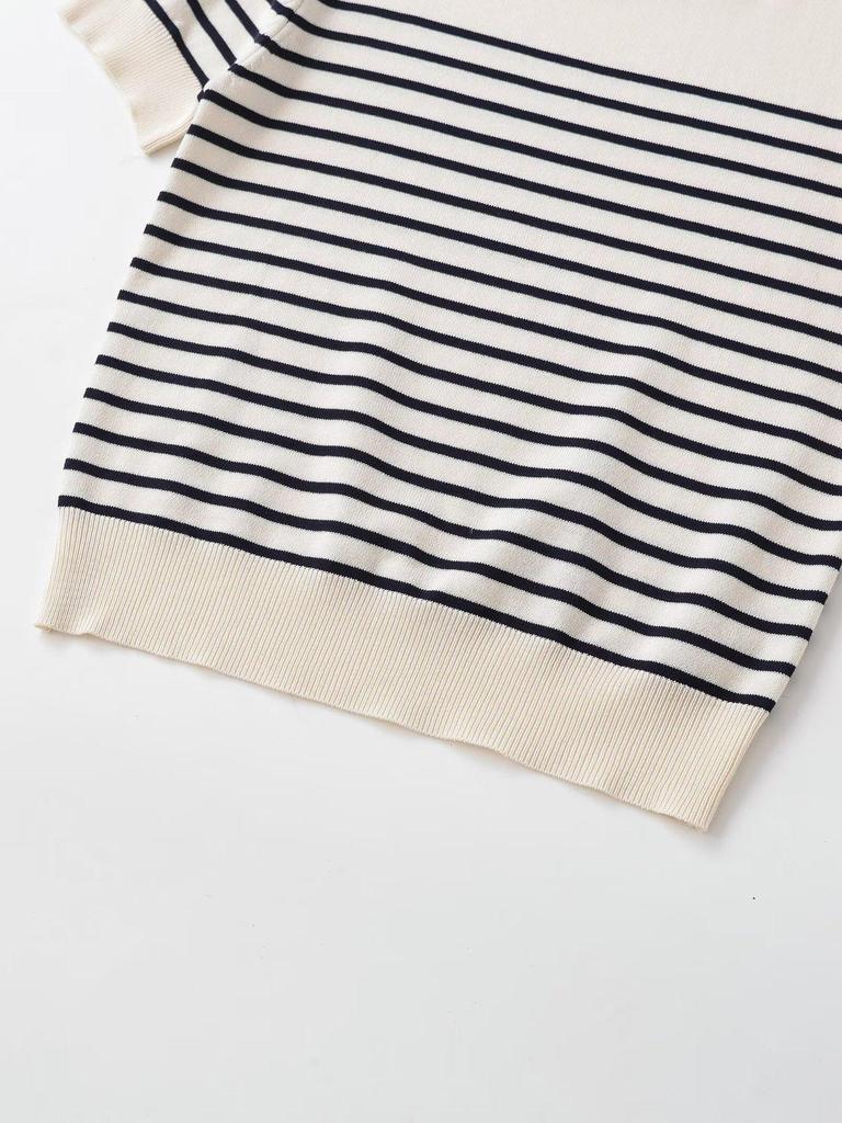 Spring 2026 European-American Style Women's Round Neck Striped Knitwear