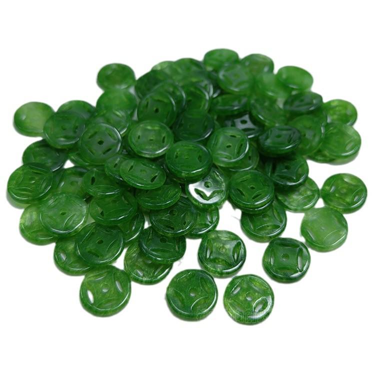 Green Malaysian Jade 10mm Coin Clasp Spacer Beads for DIY Jewelry Accessories