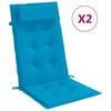 High Back Seat Cushions 2 Pcs Light Blue Oxford Fabric