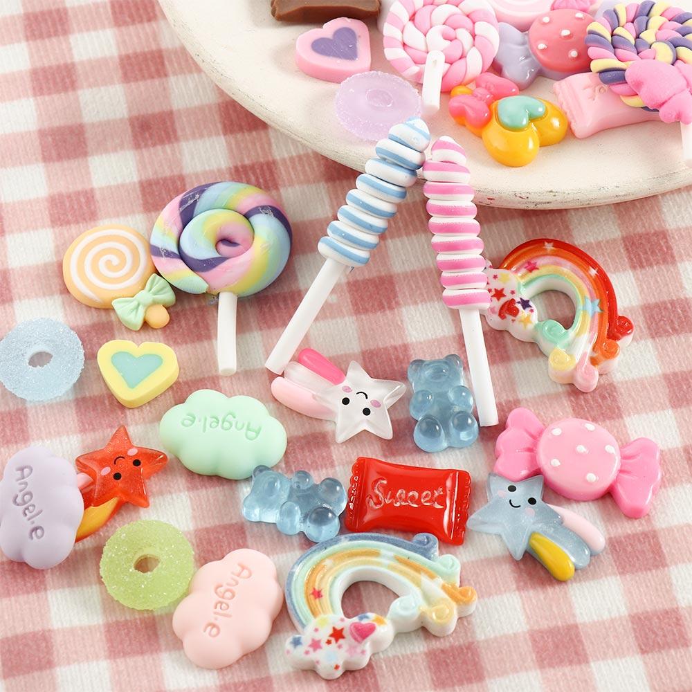 

hairpin keychain accessories gifts phone charm scrapbooking supplies nail decoration slime charms 30pcs