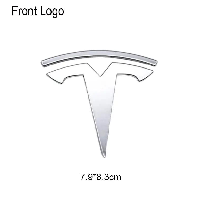 

Car Sticker Tesla 3D ABS Car Front Head Hood Emblem Rear Trunk Badge Sticker For Tesla Model 3 Model Y Replacement Decoration De