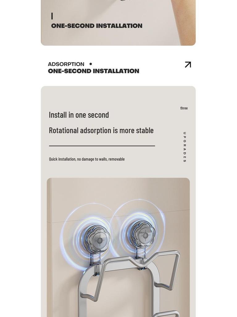 Wall-Mounted Suction Cup Pot Lid and Cutting Board Storage Rack