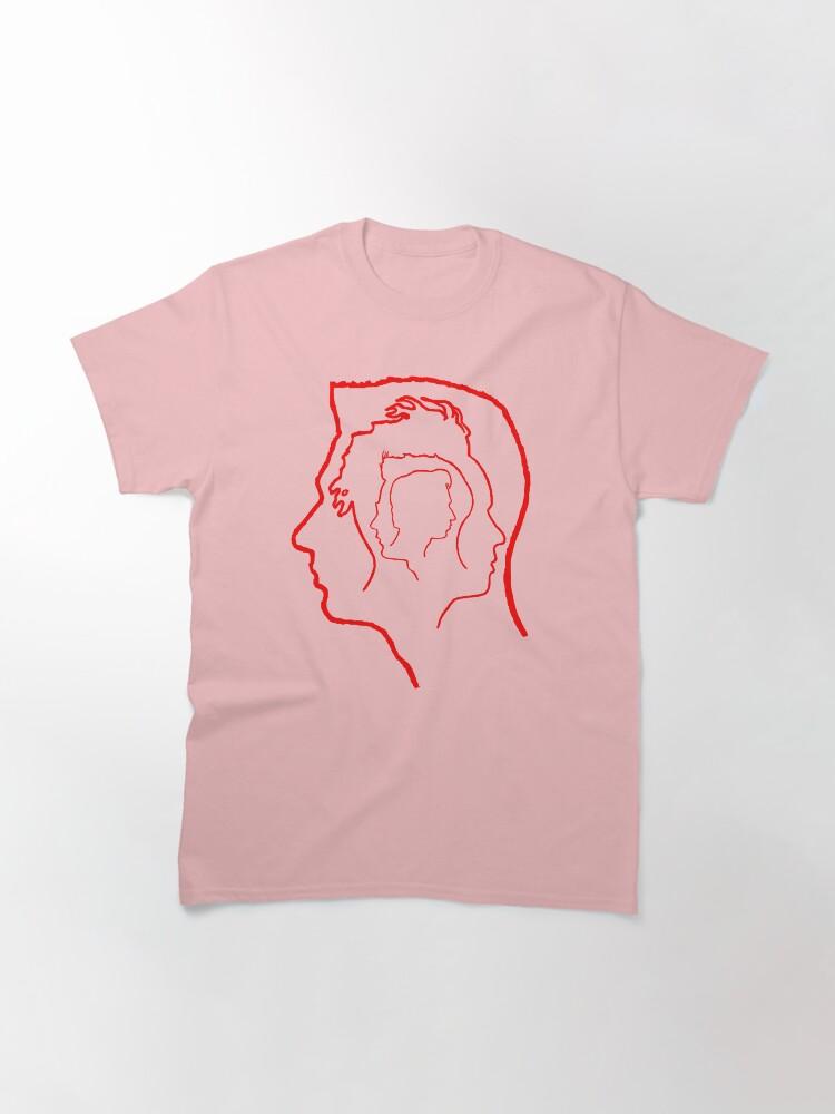 Depeche Mode Members Matryoshka Profile Red Outline Black Background Classic T-Shirt