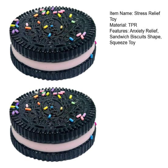 Biscuits Squeeze Toy Simulation Sandwich Biscuits Stress Relief Toy Ultra-Soft Fidget Toy for All Ages Stocking Stuffer Anxiety Management