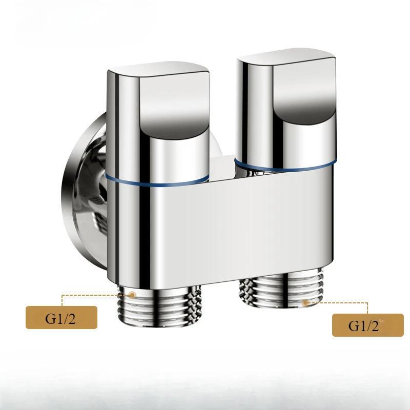 Bathroom accessories, brass double water outlet washing machine water inlet valve, automatic water stop valve