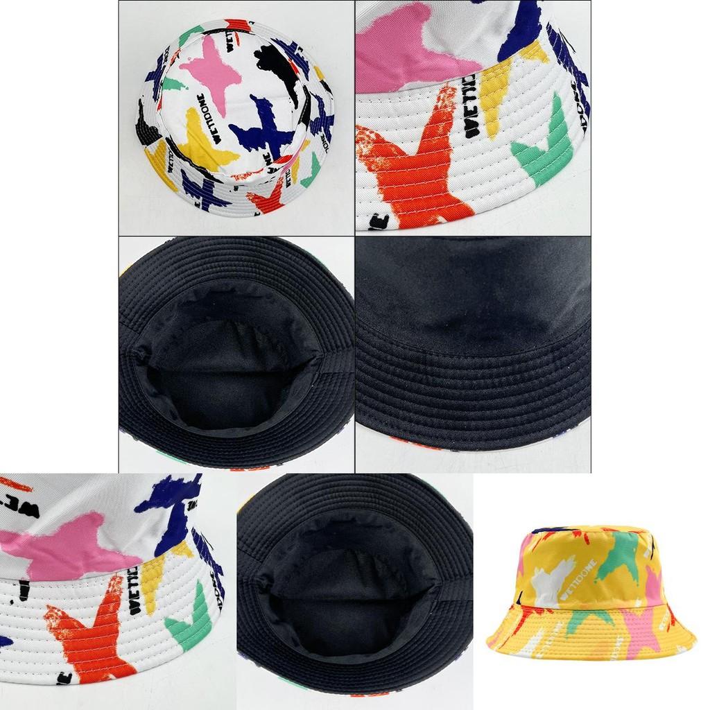 Korean Hip Hop Double-sided Bucket Hat With Custom Print For Fashion-forward Summer