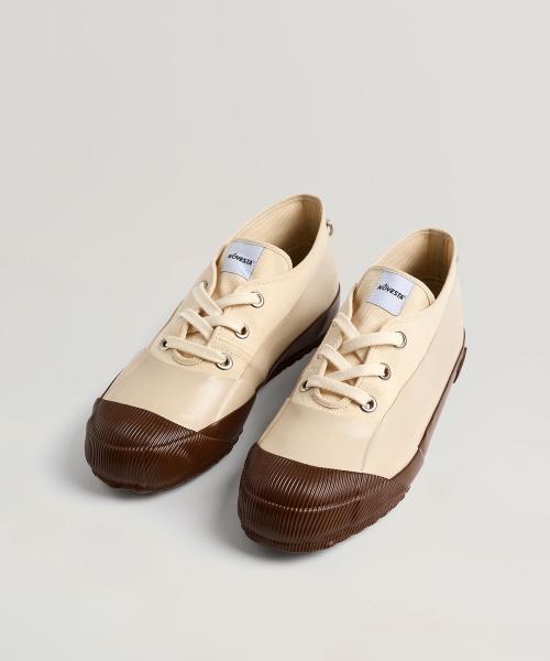 [Novesta] Rubberen Sneakers Laag Ecru/Bruin NOVU241MSSN005EC