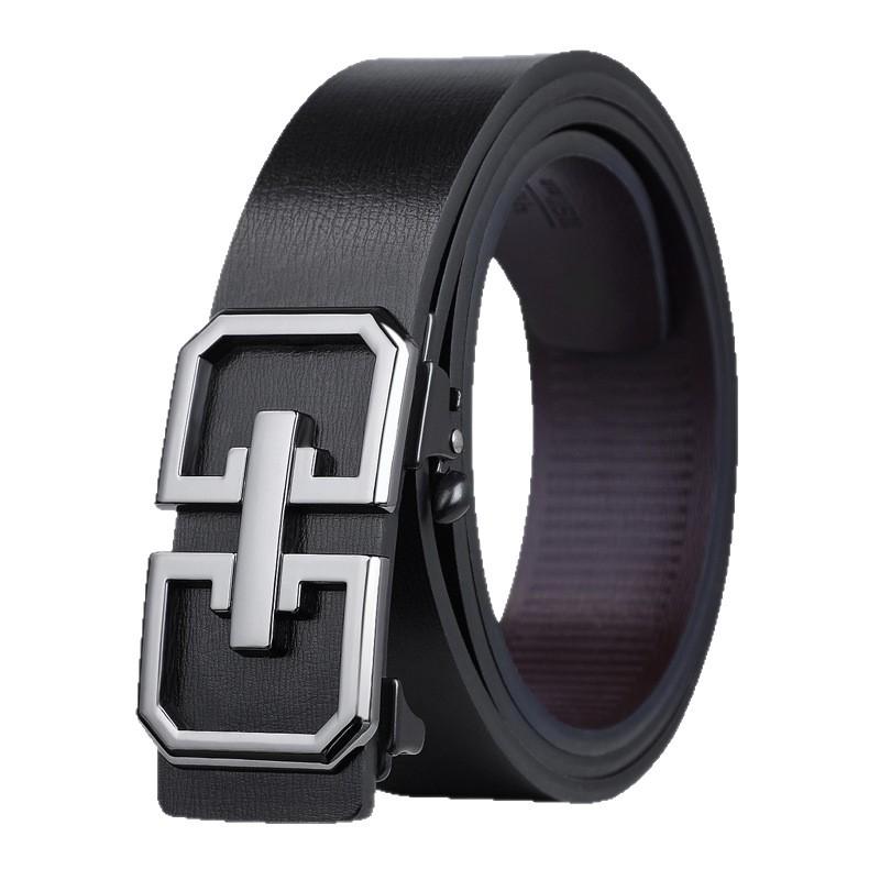 Toothless Automatic Buckle Belt Men'S Leather Casual Simple Men'S Belt Cowhide Young People Versatile Middle-Aged And Young People Belt