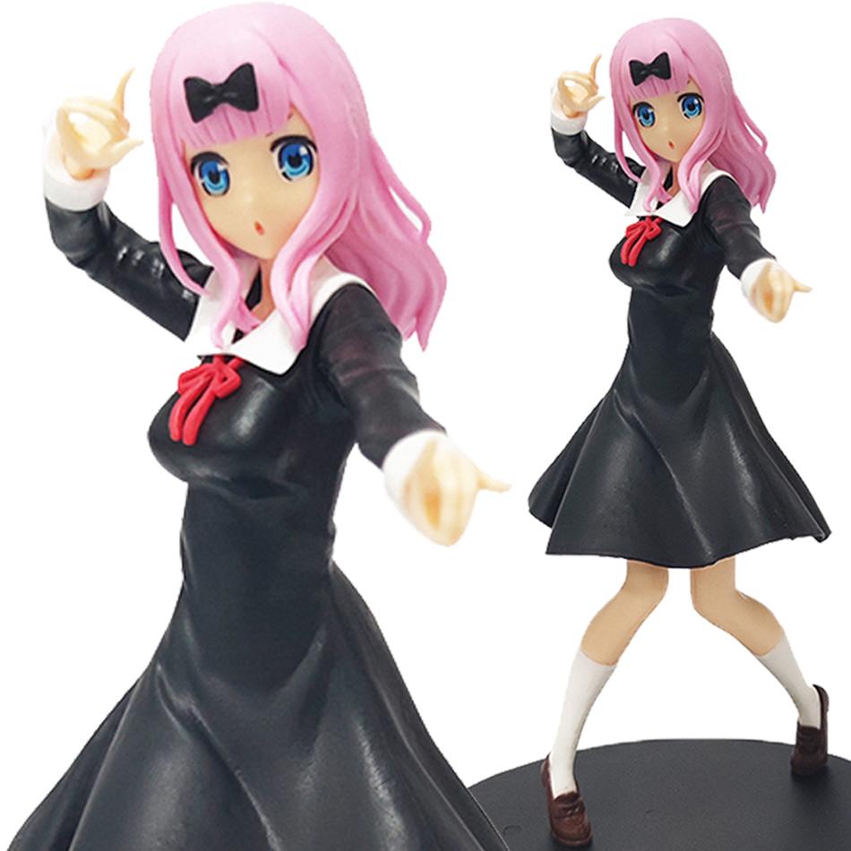 Figura Anime 18cm Fujiwara Chika Love is War Shinomiya Kaguya Action Figures Kawaii Ragazza Statuetta PVC Modello da Collezione Bambola Giocattolo