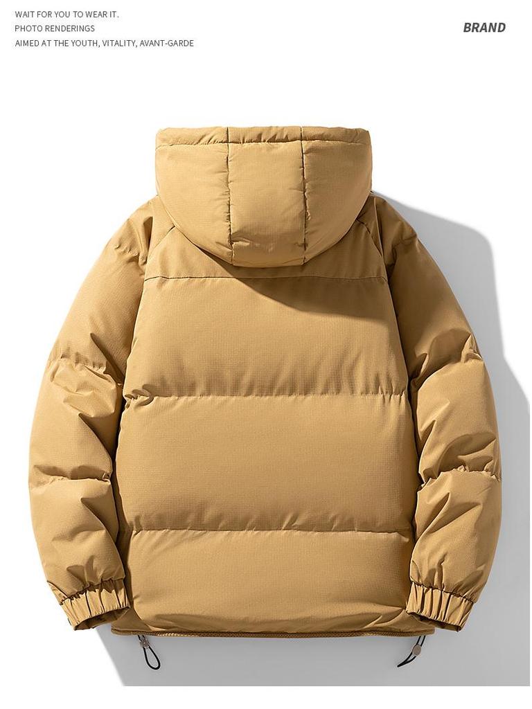 Men's 2025 Winter Down Jacket with Velvet, Hooded, Plus Size, Loose Fit for Teens and Students