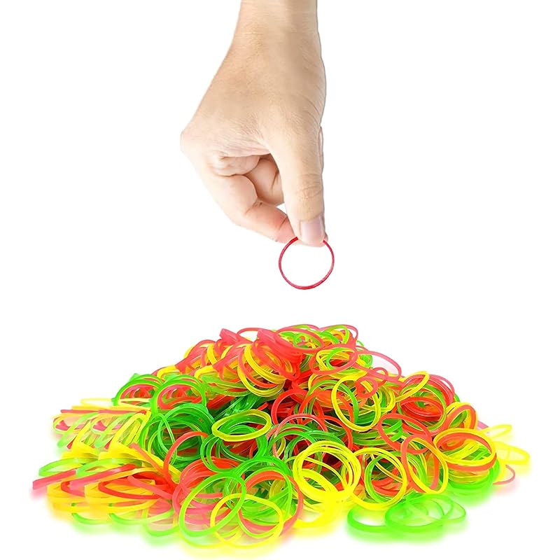 GLUN Elastic Bands 2 Inches Fluorescent Color Rubber Band for School, Home and Office use High-Quality, Durable and Brig