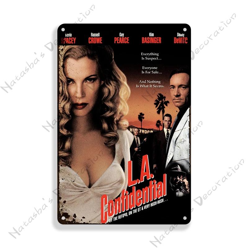 Classic Movie Sign L.A. Confidential Retro Meta Sign Rusty Metal Poster Home Bar Pub Decorative Sign Wall Decoration Wall Decor