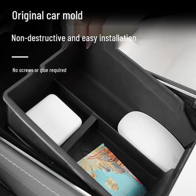 Tesla Model 3/Y Armlehne Doppelschichtige Silikon-Aufbewahrungsbox