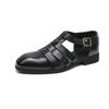 Fashion All-match Sandaly Hollow Out Casual Flats New Leather Men's Sandals Outdoor Summer Beach Shoes Comfortable Male Roman Sandals