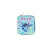 Stitch PU Cartoon Coin Purse Short Zipper Wallet for Women Students ID Card Holder Blue 6pcs