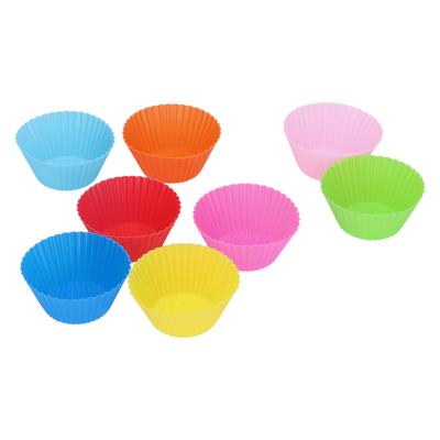 8 Teile/satz 7cm/2,8 in Silikon Backen Tasse Wiederverwendbare Runde Kuchen Form Hitzebeständige Kuchen Tasse