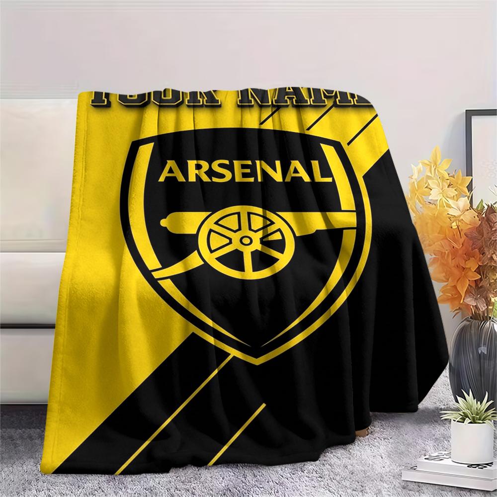 1PC Custom Name Arsenal Patterned Flannel Blanket Suitable For All Seasons for Home Decor Warmth and Comfort Gifts Holiday Present