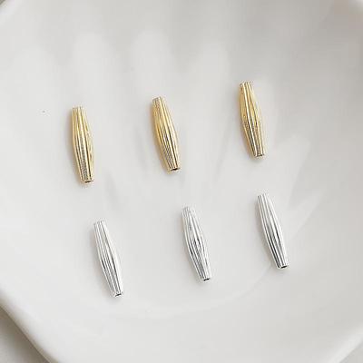 14K Gold Filled Striped Tube Beads for DIY Jewelry Necklace Bracelet Making